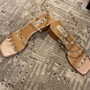 Steven madden clear studded sandals